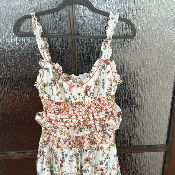 Anthropologie Floral Midi Dress with Ruffle Details size Small - Picture 7 of 16